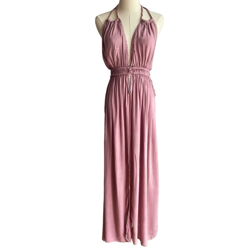 Raviya Boho Maxi Dress Sz M Purple Halter Sexy Festival Hippie Beach Travel VGUC